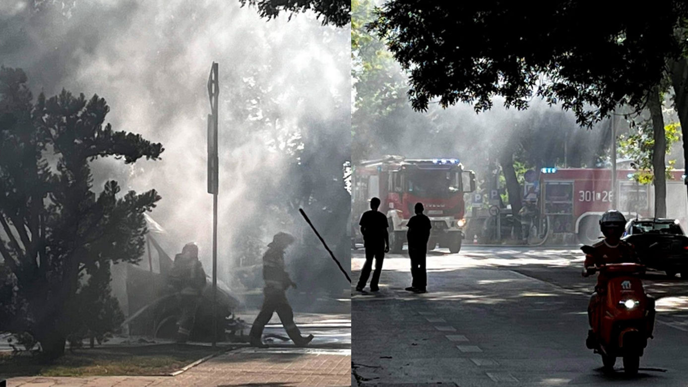 Pożar busa w centrum Lublina. Gaśnice samochodowe nic nie dały