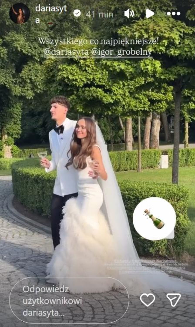 Tak hulały gwiazdy na weselu Darii Sytej i Igora Grobelnego. Szampan lał się strumieniami!