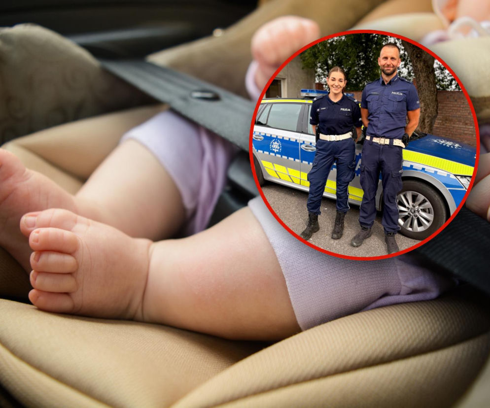 Niemowlę uwięzione w nagrzanym samochodzie. Policjanci musieli działać natychmiast