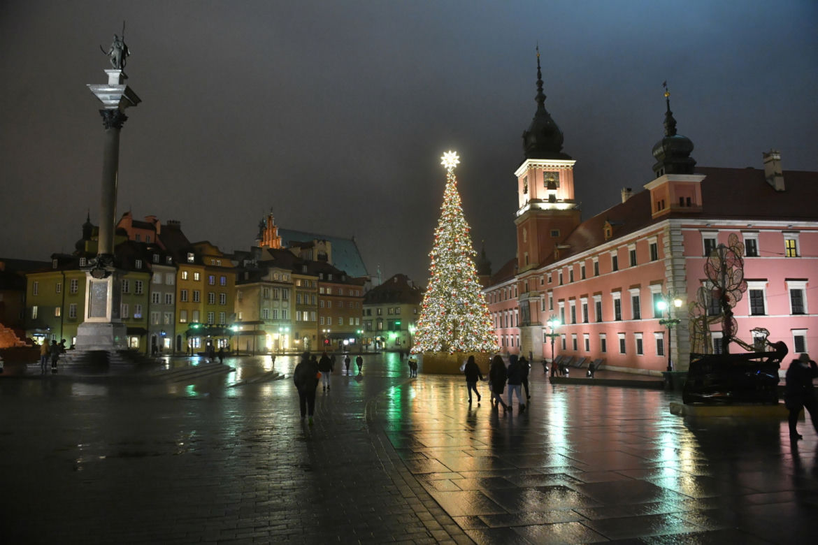 Choinka na Placu Zamkowym już świeci
