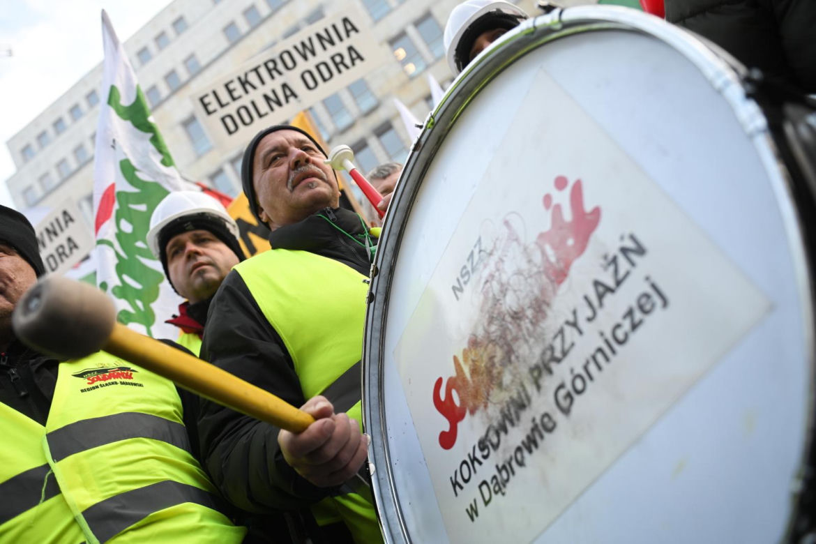 Protest górników i energetyków w Warszawie