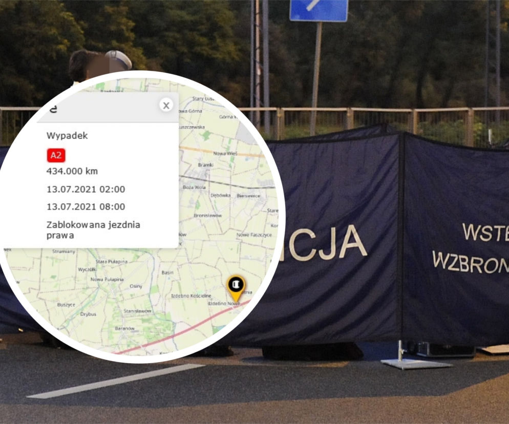 Śmiertelny wypadek na A2. Gigantyczne korki pod Warszawą