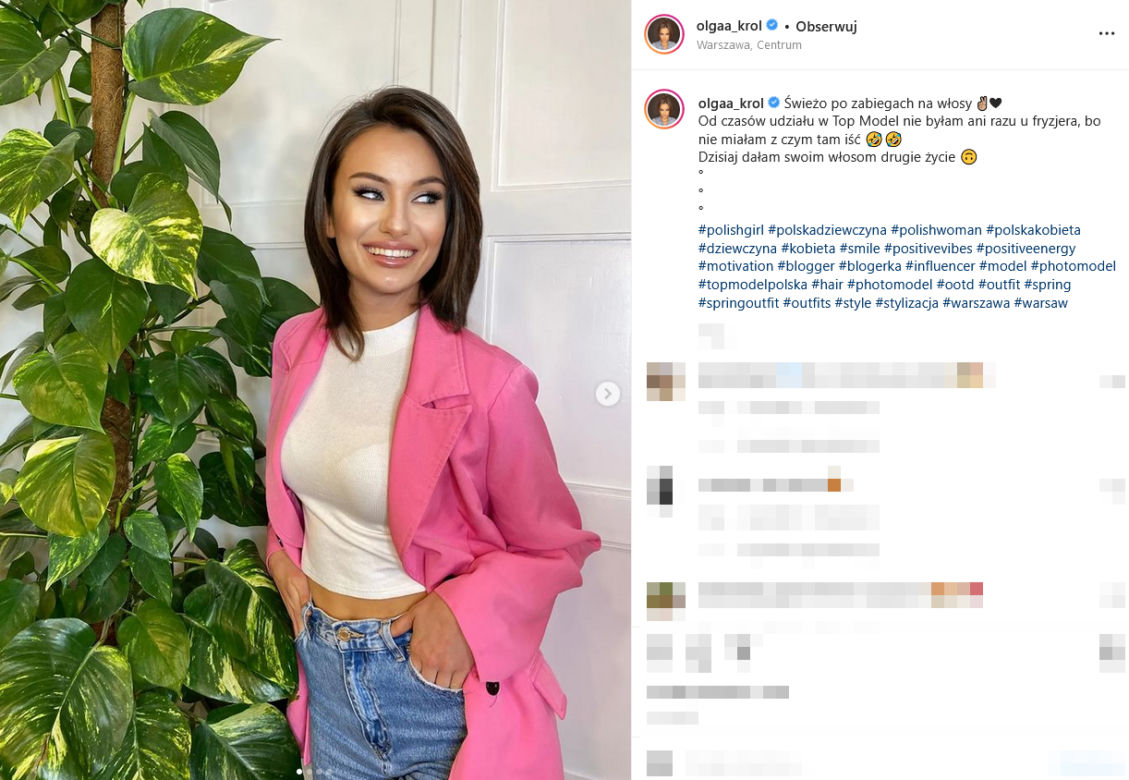 Olga Król z "Top model" przeszła metamorfozę