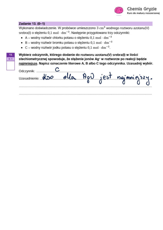 Matura próbna CKE 2026 - chemia. Poprawne odpowiedzi