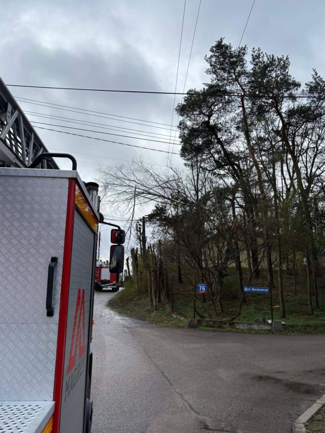 Interwencje Strażaków przy likwidacji szkód spowodowanych przez gwałtowny wiatr i burze