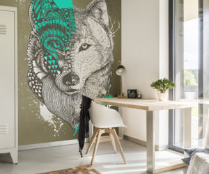 BOHO: Fototapeta z wilkiem