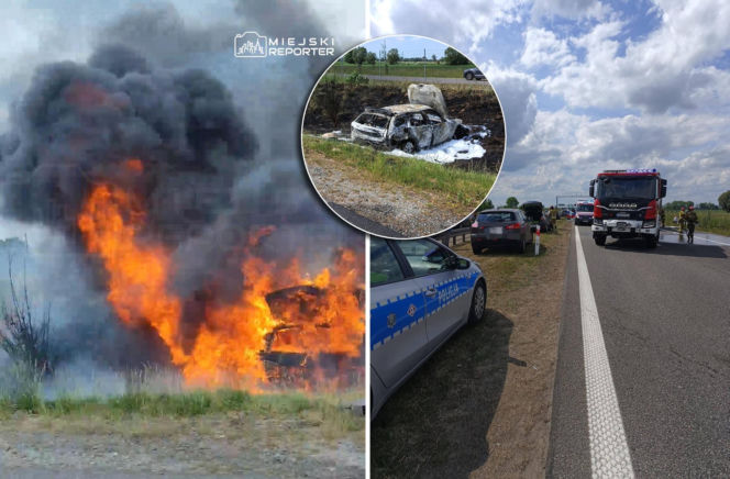 Wypadek na S7! Cztery auta rozbite, jedno spłonęło