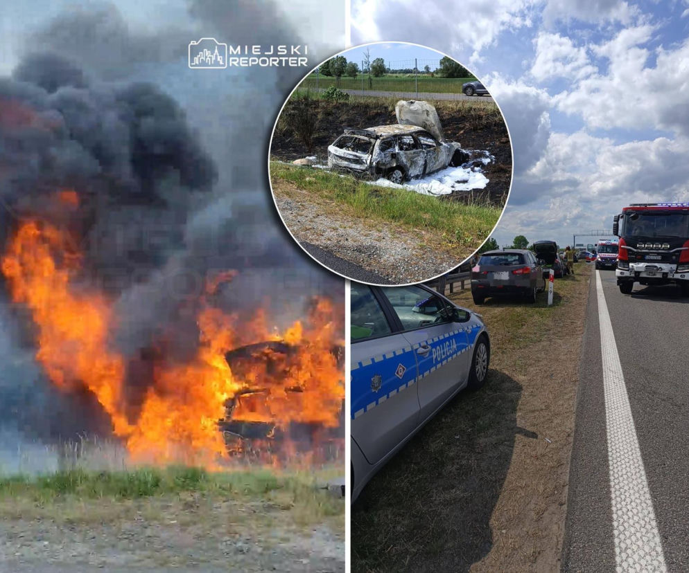 Karambol na trasie S7! Zderzyły się cztery auta, jedno stanęło w płomieniach