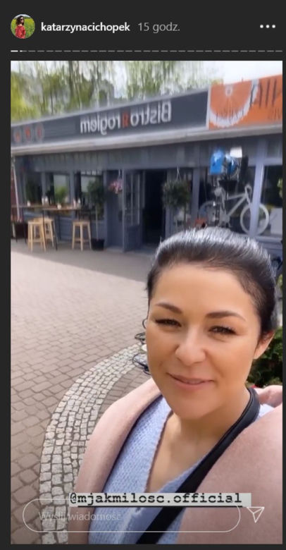 M jak miłość po wakacjach 2020. Kinga (Katarzyna Cichopek) na planie