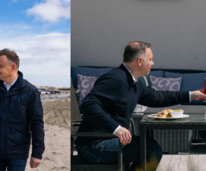 Premier Mateusz Morawiecki i Prezydent Andrzej Duda na piwie, na Mierzei Wiślanej   