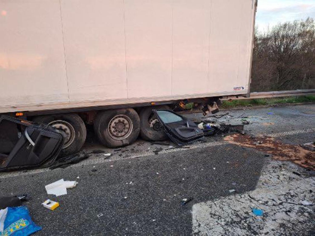 Wypadek na autostradzie A4 w kierunku Gliwic