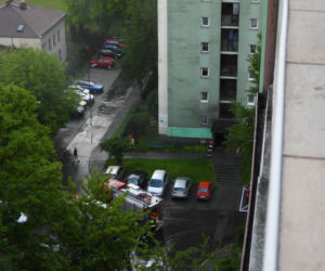 Pożar w bloku w krakowskim Podgórzu