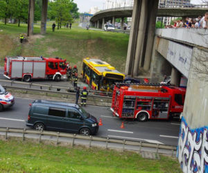 Wypadek autobusu w Warszawie