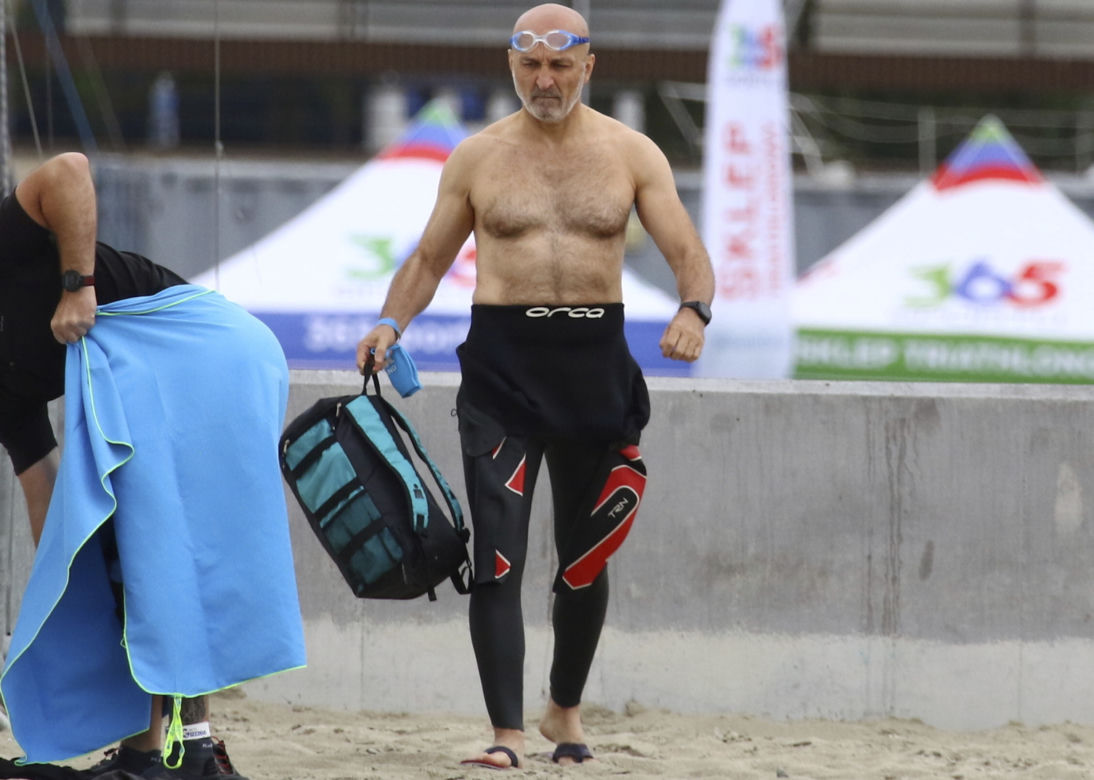 Kazimierz Marcinkiewicz na zawodach Enea Ironman w Gdyni