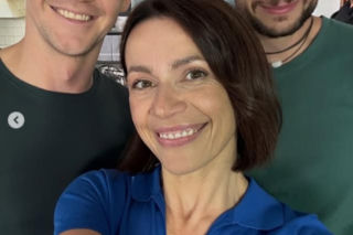 M jak miłość nowy sezon na planie. Mariusz (Mateusz Mosiewicz), Jakub Karski (Krzysztof Kwiatkowski), Martyna (Magdalena Turczeniewicz)