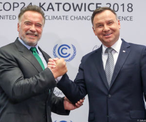 Andrzej Duda i Arnold Schwarzenegger COP24