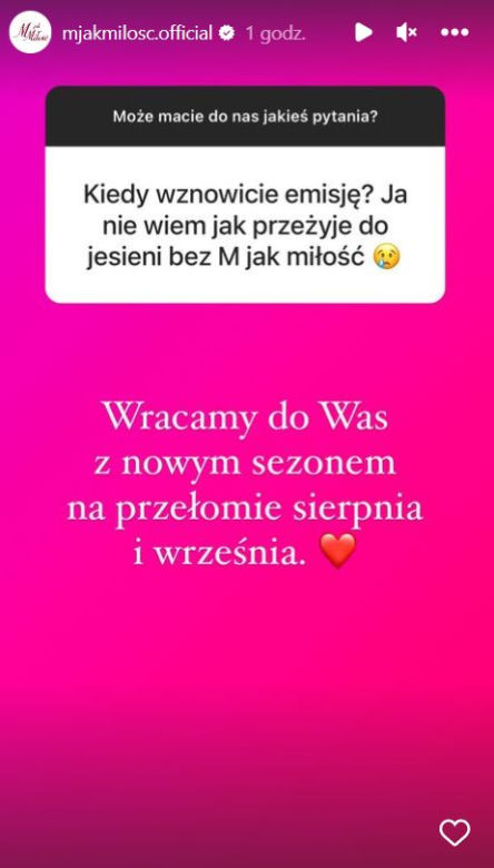 M jak miłość na Instagramie
