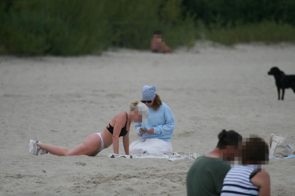 Ewa Skibińska na plaży