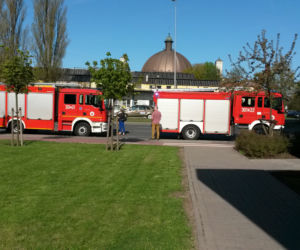Ewakuacja studentów z budynku UKW na ul. Ogińskiego w Bydgoszczy
