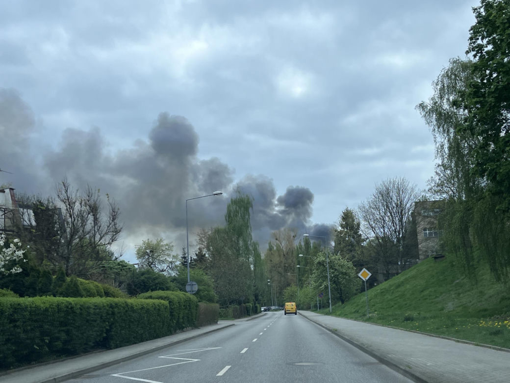 Pożar dachu budynku Akademii w Gorzowie