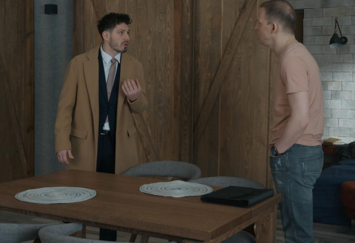 Barwy szczęścia, odcinek 3390: Justin (Jasper Sołtysiewicz), Łukasz (Lesław Żurek)