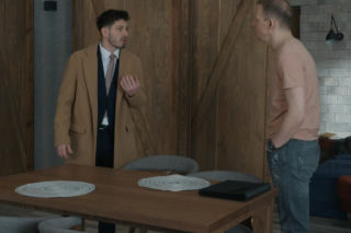 Barwy szczęścia, odcinek 3390: Justin (Jasper Sołtysiewicz), Łukasz (Lesław Żurek)