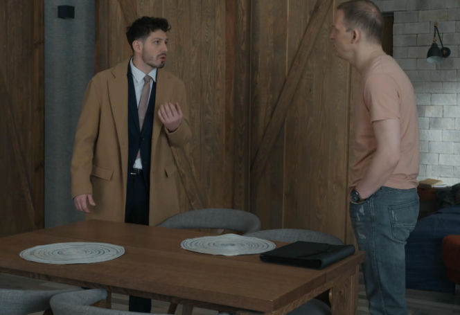 Barwy szczęścia, odcinek 3390: Justin (Jasper Sołtysiewicz), Łukasz (Lesław Żurek)