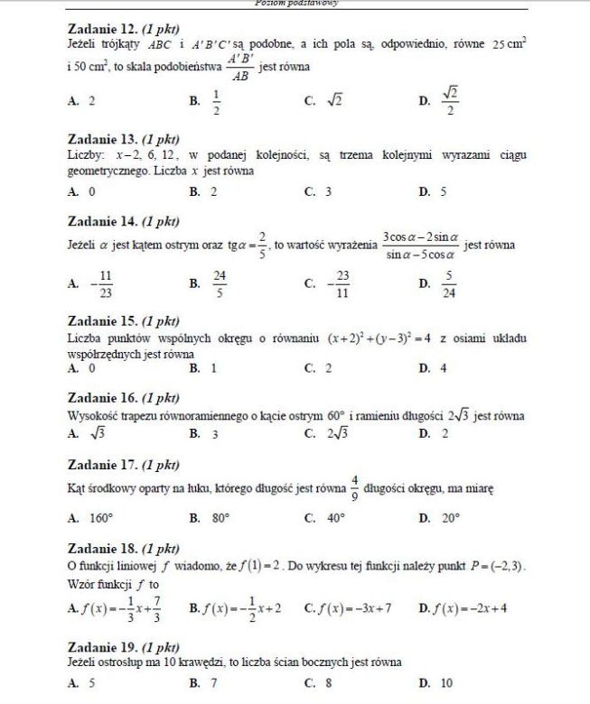matura 2014 matematyka