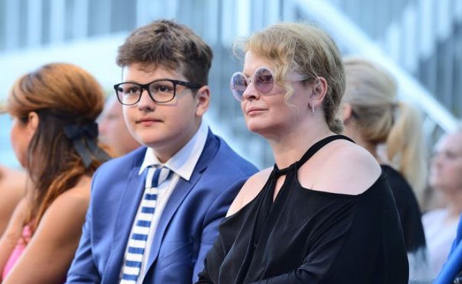 Dominika Ostałowska i jej syn Hubert Zduniak