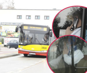 Kierowca autobusu prowadził i rozmawiał przez telefon 