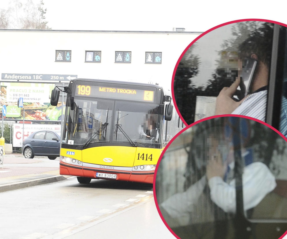 Kierowca autobusu prowadził i rozmawiał przez telefon 