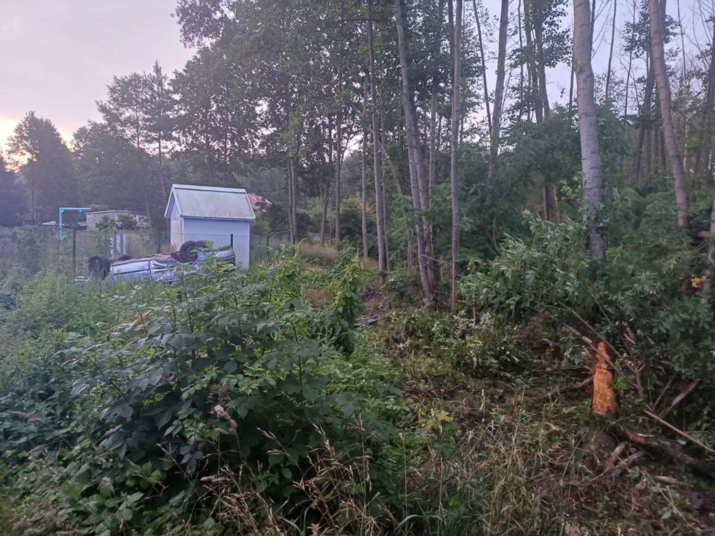 Poranne dachowanie w Wąchocku. Dwie osoby trafiły do szpitala