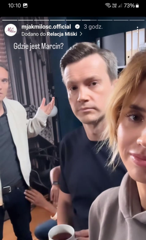 M jak miłość nowy sezon na planie. Kama (Michalina Sosna), Jakub Karski (Krzysztof Kwiatkowski), Olek (Maurycy Popiel)