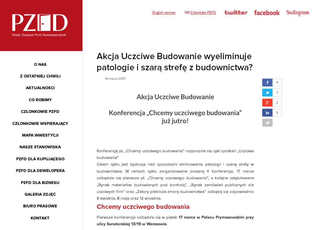 "Chcemy uczciwego budownictwa" - konferencja serwisu Muratorplus.pl