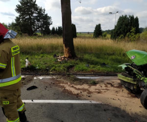 Daleszynek: Z dużą prędkością uderzył w drzewo! Zmarł w szpitalu
