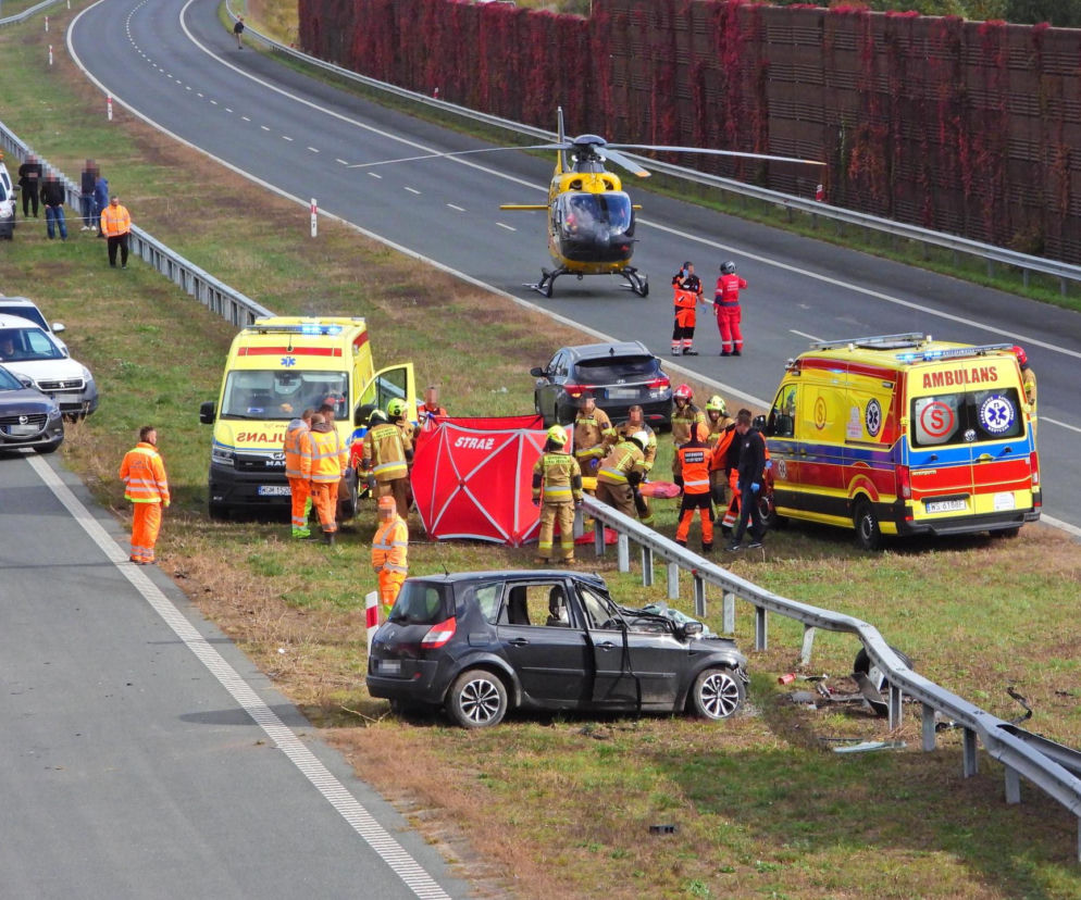 Śmiertelny wypadek na A2 w powiecie mińskim. Na miejscu lądował helikopter LPR!