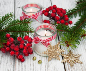 Stroik świateczny w szkle