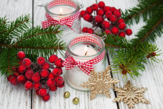 Stroik świateczny w szkle