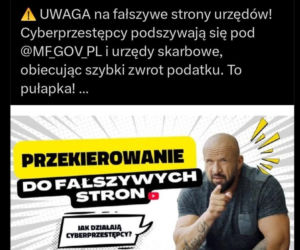 Skazany Oświeciński twarzą akcji przeciwko oszustom. Policja i organizatorzy usuwają wpisy