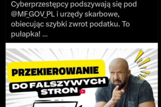 Skazany Oświeciński twarzą akcji przeciwko oszustom. Policja i organizatorzy usuwają wpisy