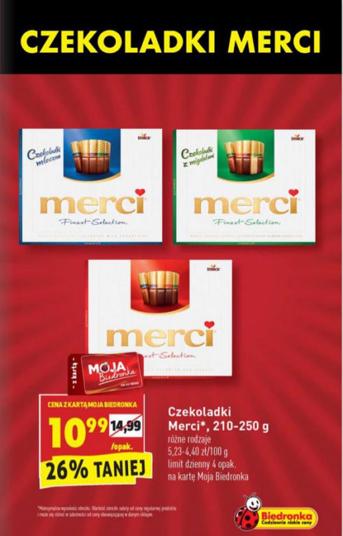 Czekoladki  Merci 10,99 zł