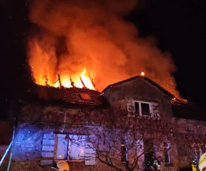 Pożar w Kłobuczynie na Dolnym Śląsku