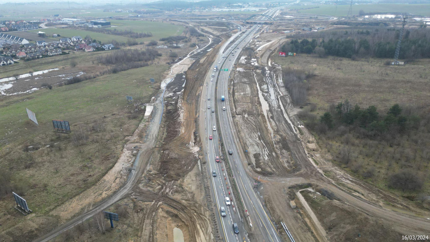 Budowa obwodnicy Metropolii Trójmiejskiej - zdjęcia marzec 2024
