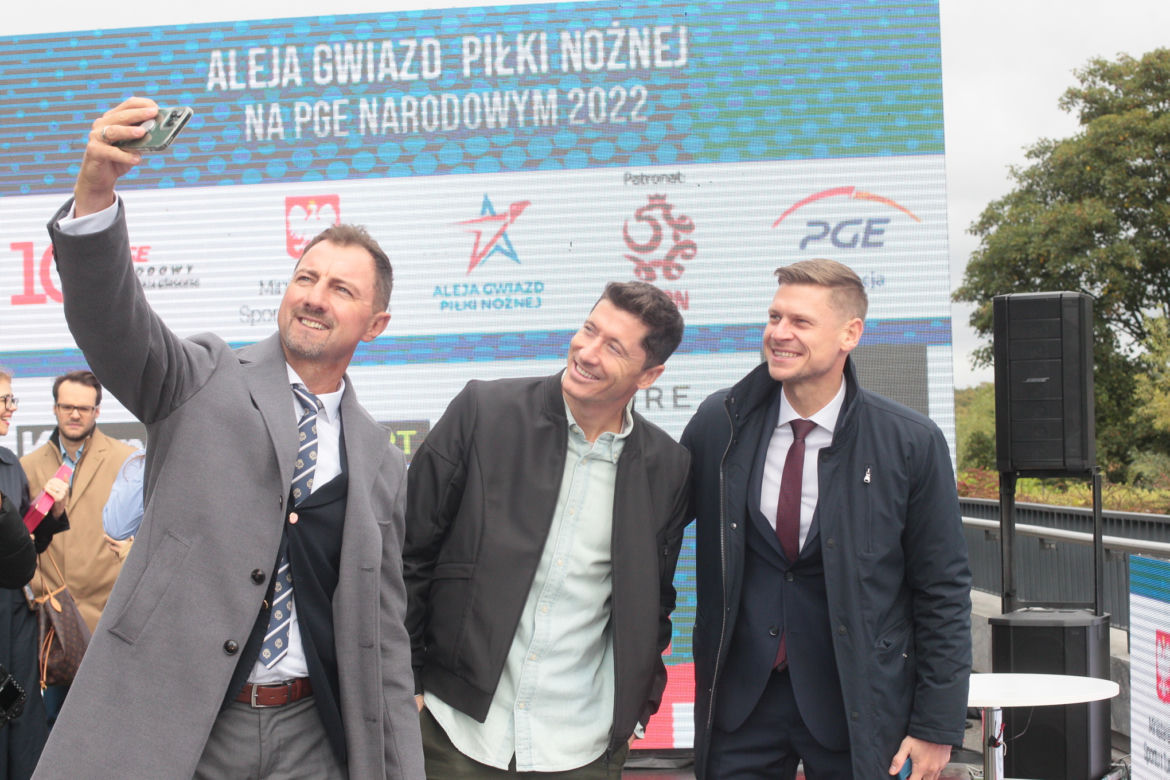 Lewandowski, Dudek i Piszczek na odsłonięciu Alei Gwiazd pod Stadionem Narodowym