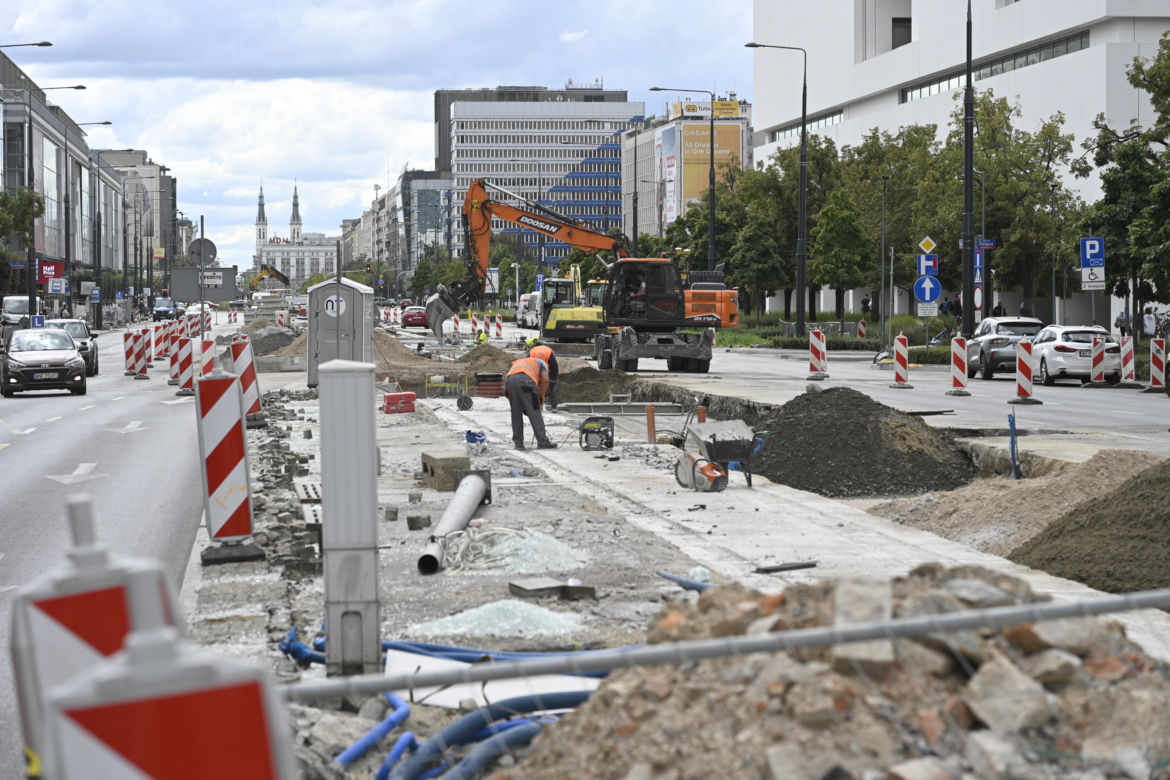 Remont torowiska na ul. Marszałkowskiej (sierpień 2025)