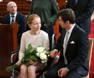 M jak miłość odc. 1111. Ewa (Dominika Kluźniak), Marek (Kacper Kuszewski), Jerzy Kolęda (Artur Barciś)