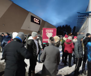 Protest przeciwko segregacji sanitarnej w Lesznie
