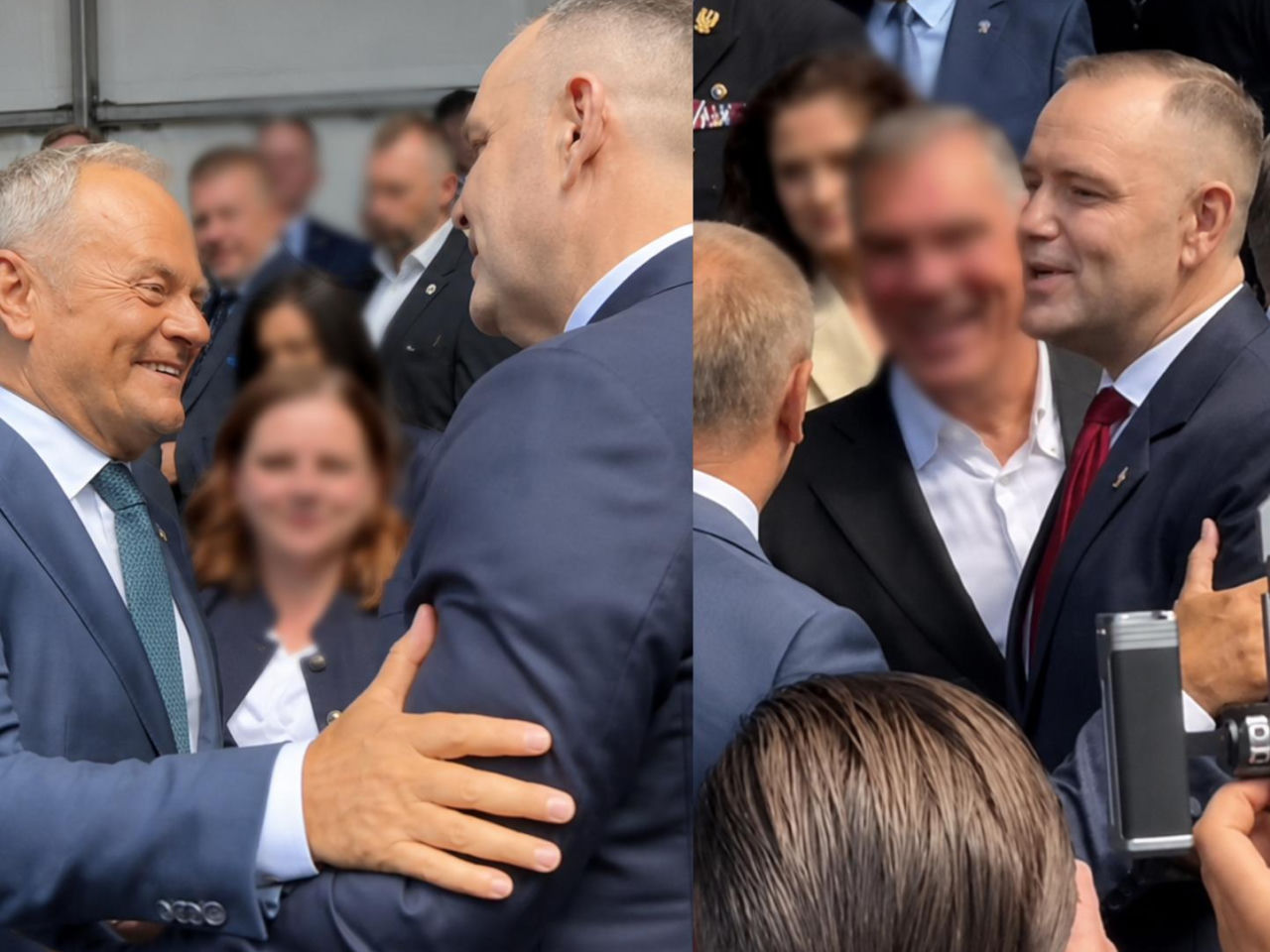 Tusk próbował objąć biceps Nawrockiego. Zaskakująca reakcja prezydenta