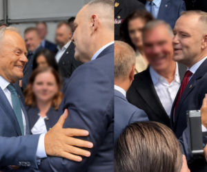Tusk próbował objąć biceps Nawrockiego. Zaskakująca reakcja prezydenta
