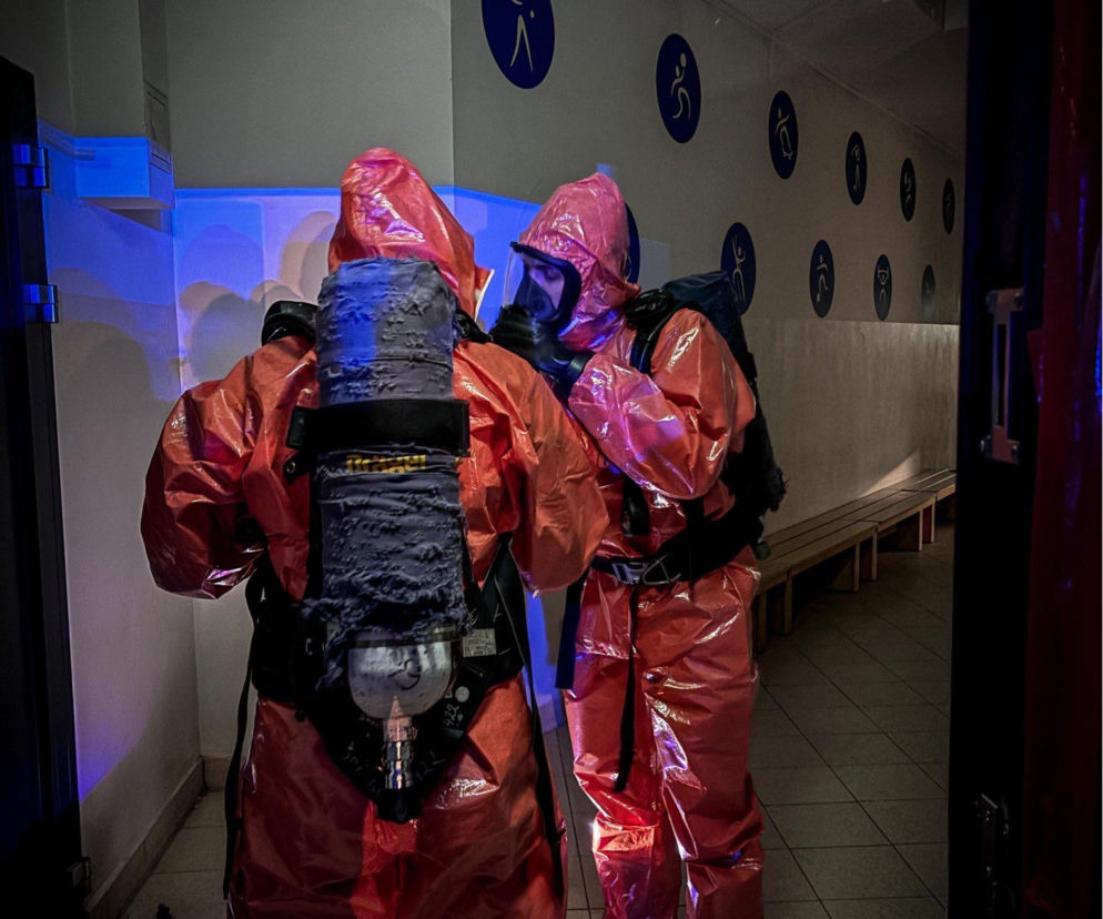 Szkoła Podstawowa nr 5 w Siedlcach ewakuacja czynności straży pożarnej